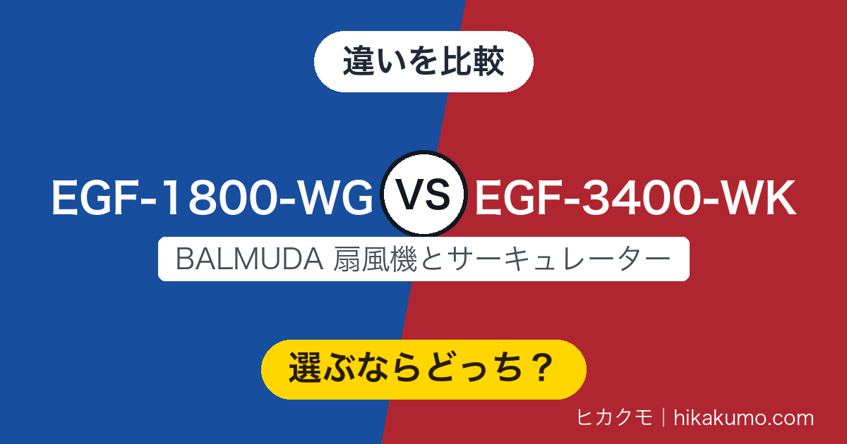 【違い】EGF-1800-WGとEGF-3400-WKを比較!人に当てる風か、部屋を回す風か