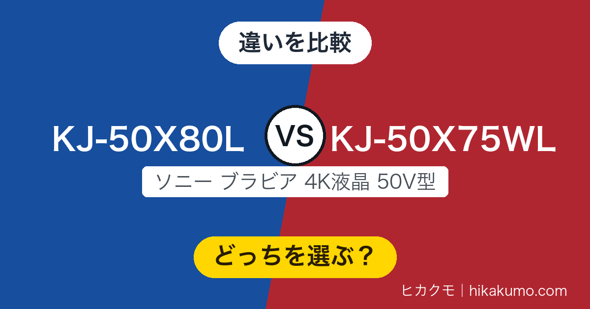 【違い】KJ-50X80LとKJ-50X75WLを比較！映画の見放題は1年と30日、色の作り方も変わる